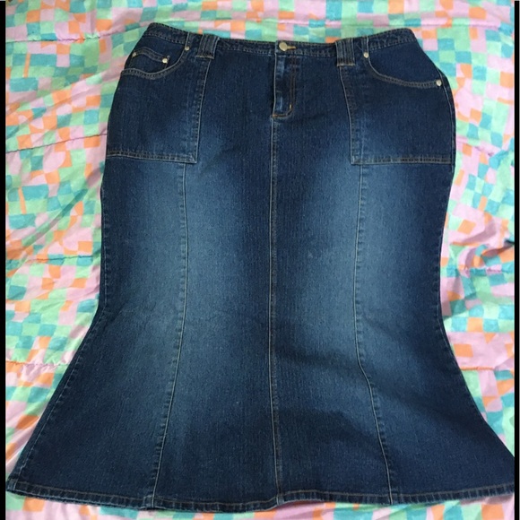 cato plus size denim skirts
